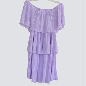 Lavender off the shoulder tiered floaty dress Garden Party, M